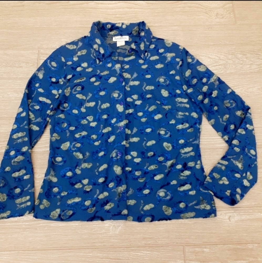 3 for $20 Carol Rose blue button up blouse size s